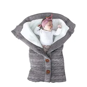 Unisex Infant Swaddle Blankets Soft Thick Fleece Knit Baby Girls Boys Stroller Wraps Ultra Comfortable Warm Newborn Security Blankets for Crib (Baby Grey1)