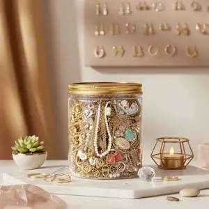 Jewelry Jar Gift Set , Stylish & Versatile Collection of Exquisite Earrings, Necklaces, Hair Clips, and Rings outdoorfun