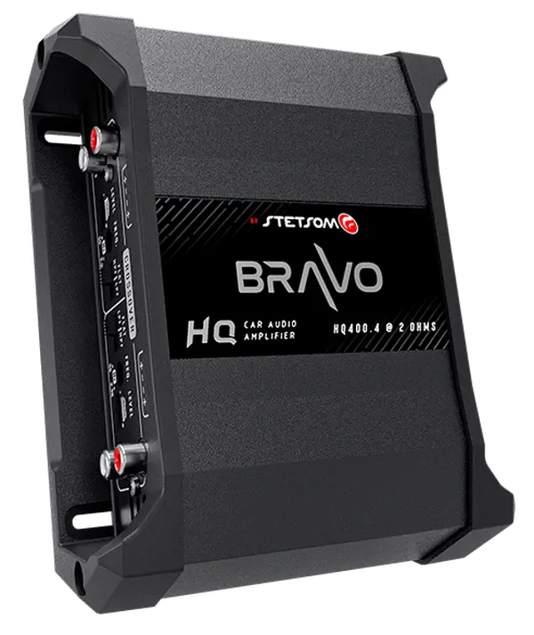 Stetsom Bravo HQ 400.4 4-Channel Car Audio Digital Amplifier - 2 Ohms Stable Multichannel Automotive Amplifier, Car Stereo Upgrade, Multimedia Car Audio