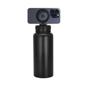 Magnetic Lid Phone Holder 32 oz Double Wall Insulated Stainless Steel Sports Water Bottle Lightweight Insulation Drinkware Tumbler Beverage Portable Mug Flasks Bottled