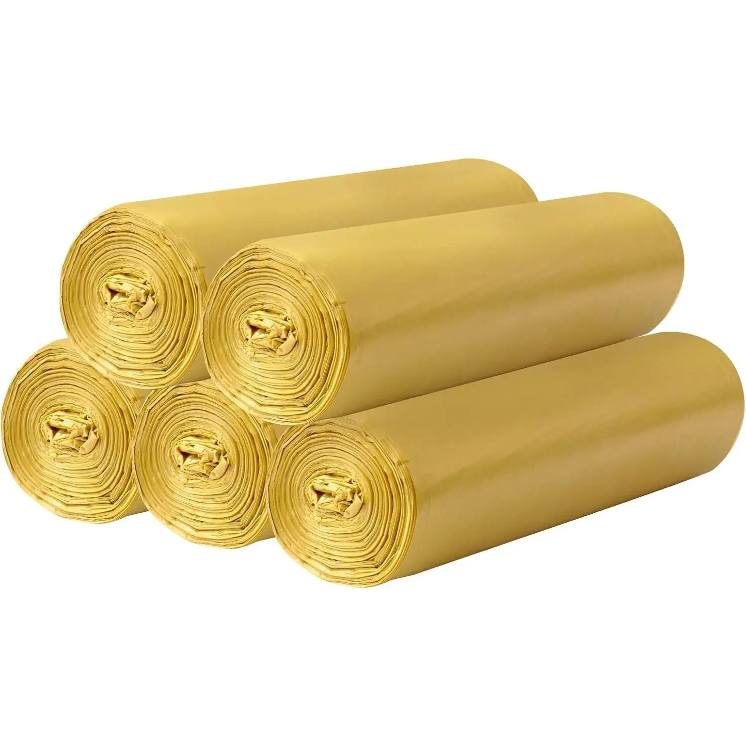 5 Rolls Small Trash Bags - 100 Counts Durable 4 Gallon Small Garbage Bags for home office kitchen Bathroom Bedroom Trash Can linersGolden