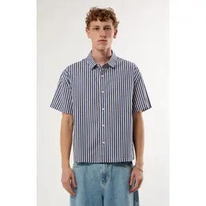 Pacsun Men's Striped Boxy Short Sleeve Button Down Shirt