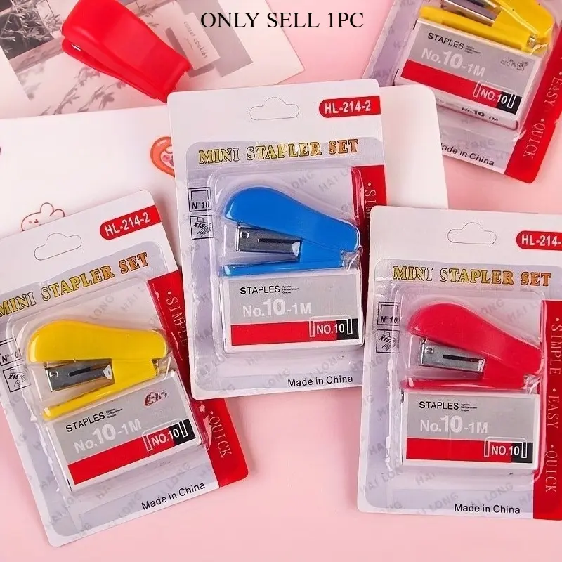 Random Colors Stapler Set Cute Stapler Mini Small Stapler Stationery Set Stapler