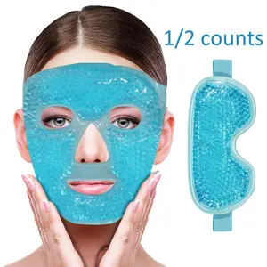 Blue Gel Cooling Ice Mask, Skin Care Mask, 1 Count/ 2 Counts Face Mask/ Eye Mask, Reducing Puffiness, Soothing Dark Circles & Migraine Relief