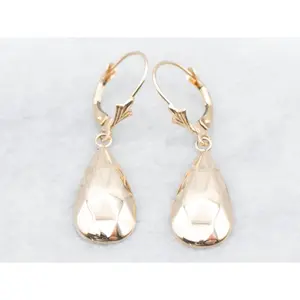 Faceted Gold Teardrop Earrings