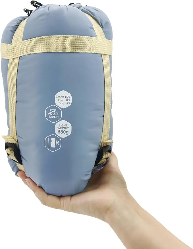 Convenient compression sleeping bag, envelope sleeping bag, suitable for teenagers, couples, women and men, for hiking, camping or traveling
