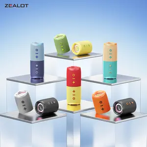 10W*2【ZEALOT】Portable wireless speaker, Magnetic Split speaker, RGB ambient light, outdoor Bluetooth speaker surround sound, TWS pairing,long battery life,supports USB/TF/AUX/BT smartphones. Ideal choice for family/car/party/camping/gift giving