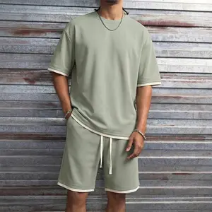 Men’s Summer Fashion Two-Piece Set – Soft and comfortable, trendy casual crew-neck short-sleeve T-shirt and shorts set, suitable for everyday wear