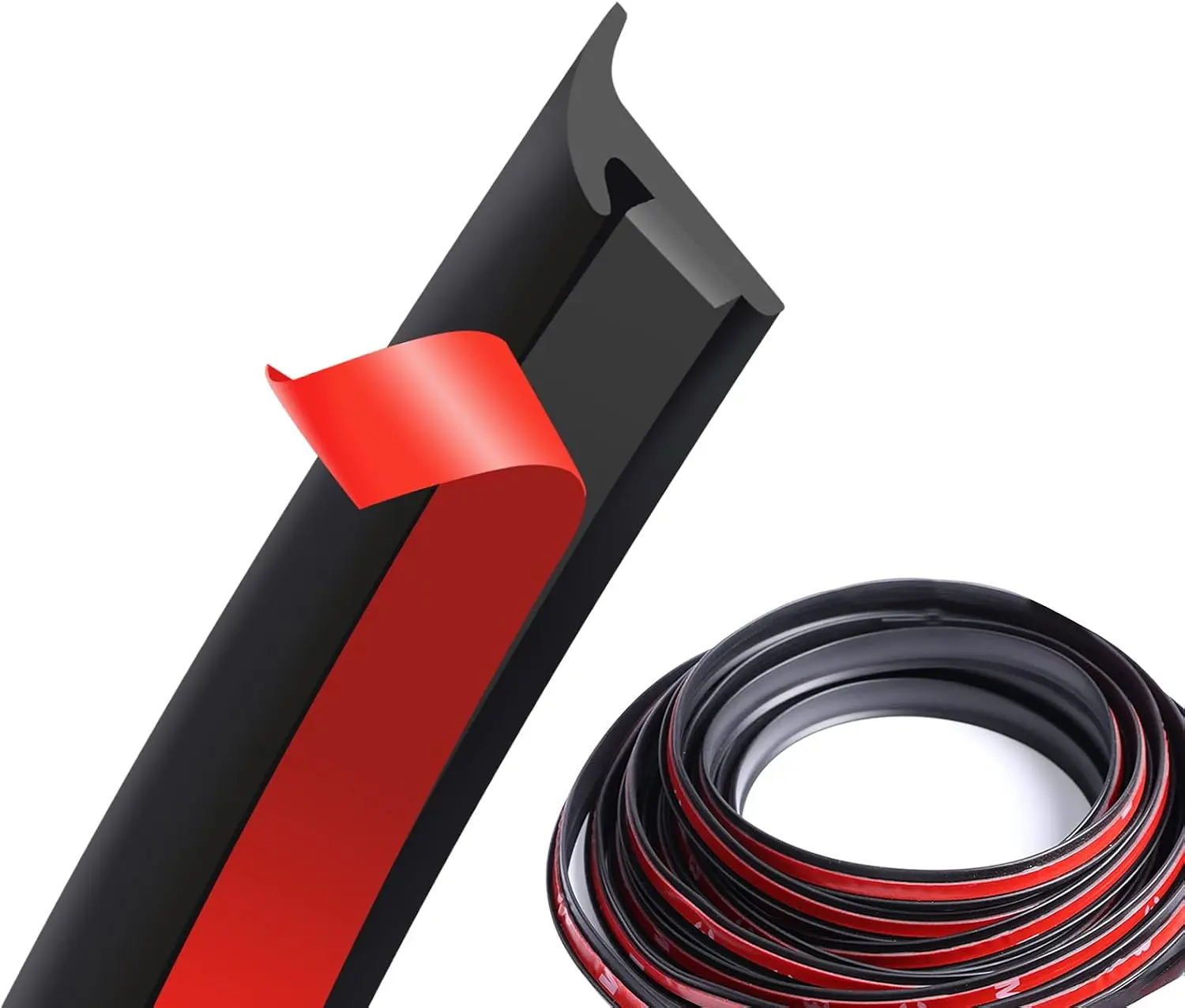1 Pack 5M/16.5Ft Universal Car T-Shape Self-Adhesive Rubber Sealing Strip, Windshield Weatherproof Trim, Edge Moulding Anti-Collision Leak-Proof Soundproof Filler Strip