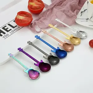 Creative Guitar Spoon, Bass Spoon, Coffee Stirring Spoon, Ice Bar Music Bar Gift Spoon, Spoons Set, Unique Musical Instrument Design