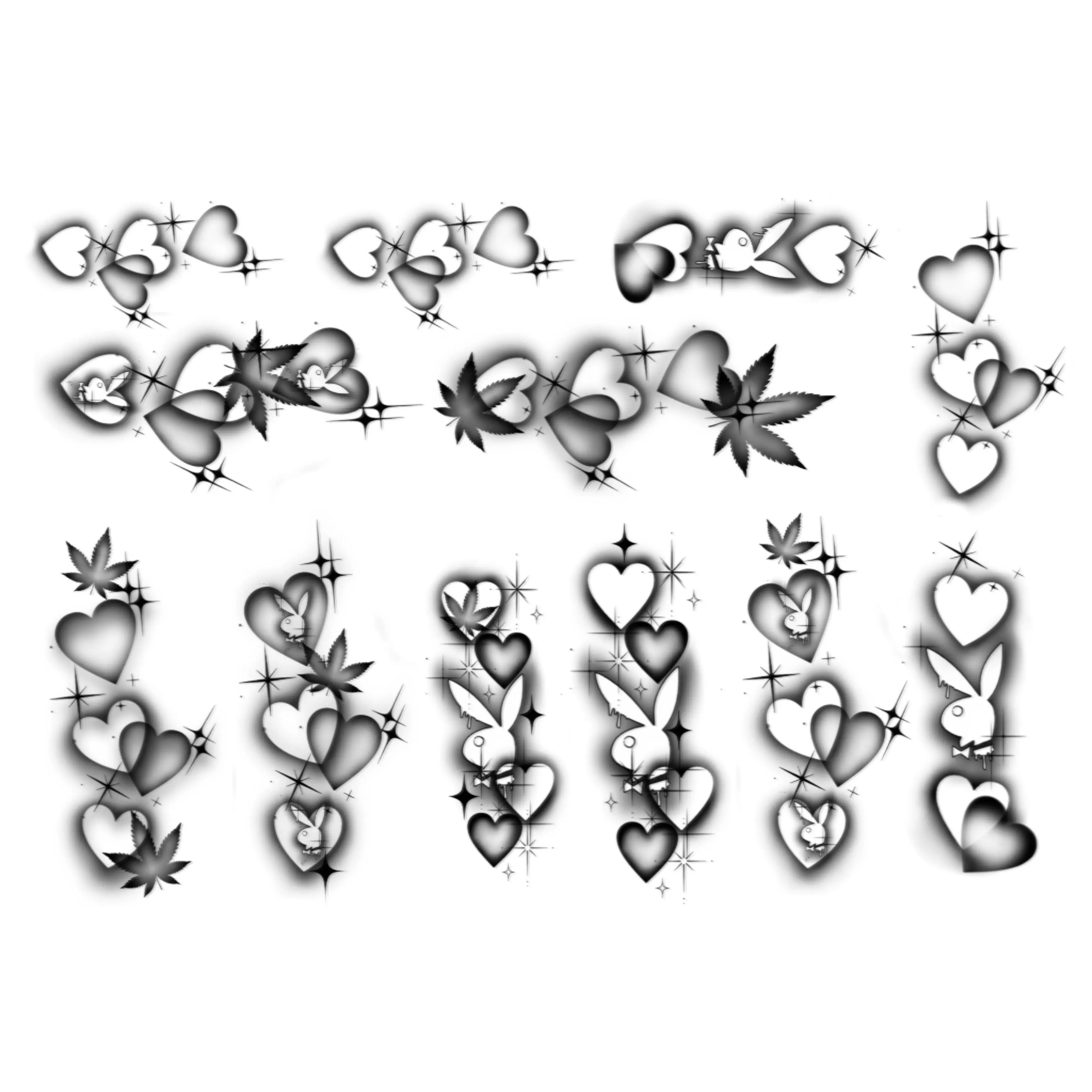 Airbrushed Hearts #V12- Premium Decal
