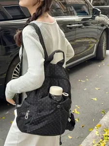 2026 New Japanese Style Polka Dot Backpack, Lightweight Durable Drawstring Multi-Pocket Student Bag, Daily Commute Casual Large Capacity