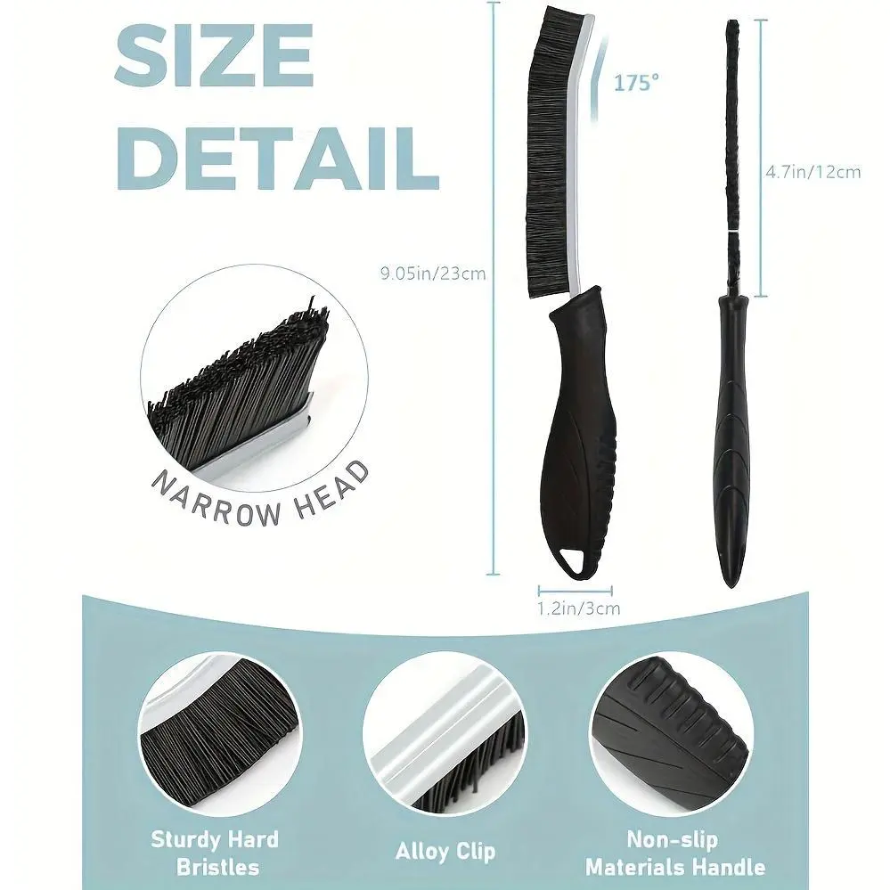 2pcs/4pcs Multi-Purpose Crevice Cleaning Brush - Durable Hard-Bristled Crevice Brush for Kitchen, Bathroom, Window & Stove - Essential Household Cleaning Tool with Ergonomic Handle, Household Cleaning Tool | Ergonomic Handle Brush