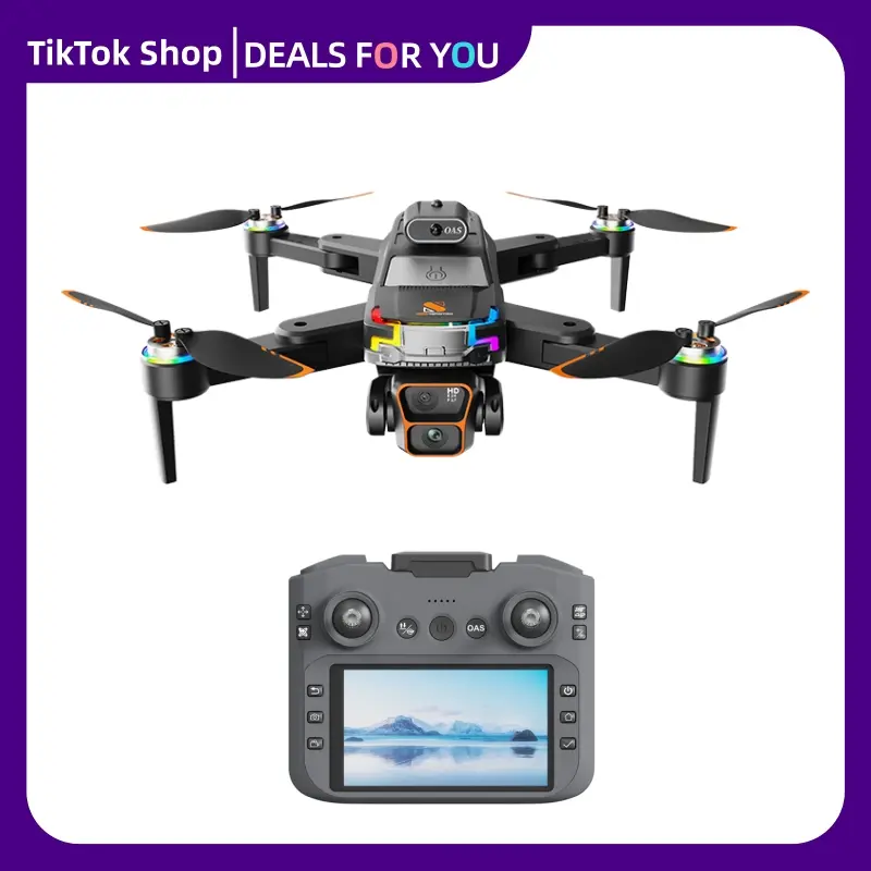 JS39P Foldable Brushless Drone with Dual Cameras, 4.3-in Remote Controller, Dual Batteries, Low-Cost Beginner-Friendly Quadcopter for Teenage Boys' Gifts, Teenage Boy Gifts