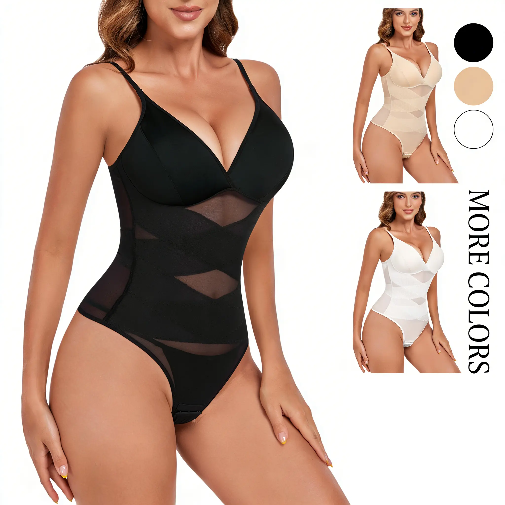 HEEKPEK Shapewear Bodysuit for Women, High-Waisted Tummy Control Compression Body Shaper and Waist Trainer, Women's Clothes, Faja Dress Shapewear, Waist Training, Body Contouring, Hook And Eye, Lady, Solid, Belly Binder Shapewear Bodysuit, Hand Wash Only
