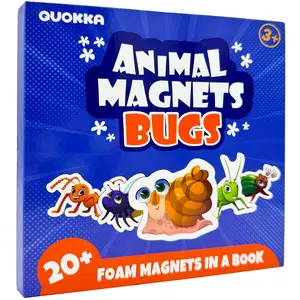QUOKKA Travel Magnetic Puzzles for Toddlers 1-3 – 20+Pcs Bugs Game with Extra-Long Play Book – Fun Travel Game Toy for Kids