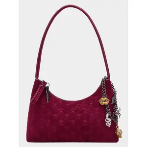 Betsey Johnson HEADLINER DEBOSS TOP ZIP CHERRY