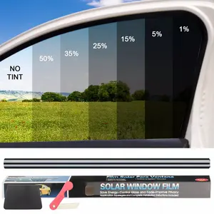 Uncut Roll Car Window Tint Film 5% 15% 25% 35% VLT 20" x 10ft/20ft, Car Windshield Sun Shade Film for Privacy Sun & Glare Protection UV Heat Blocking, Scratch Resistant