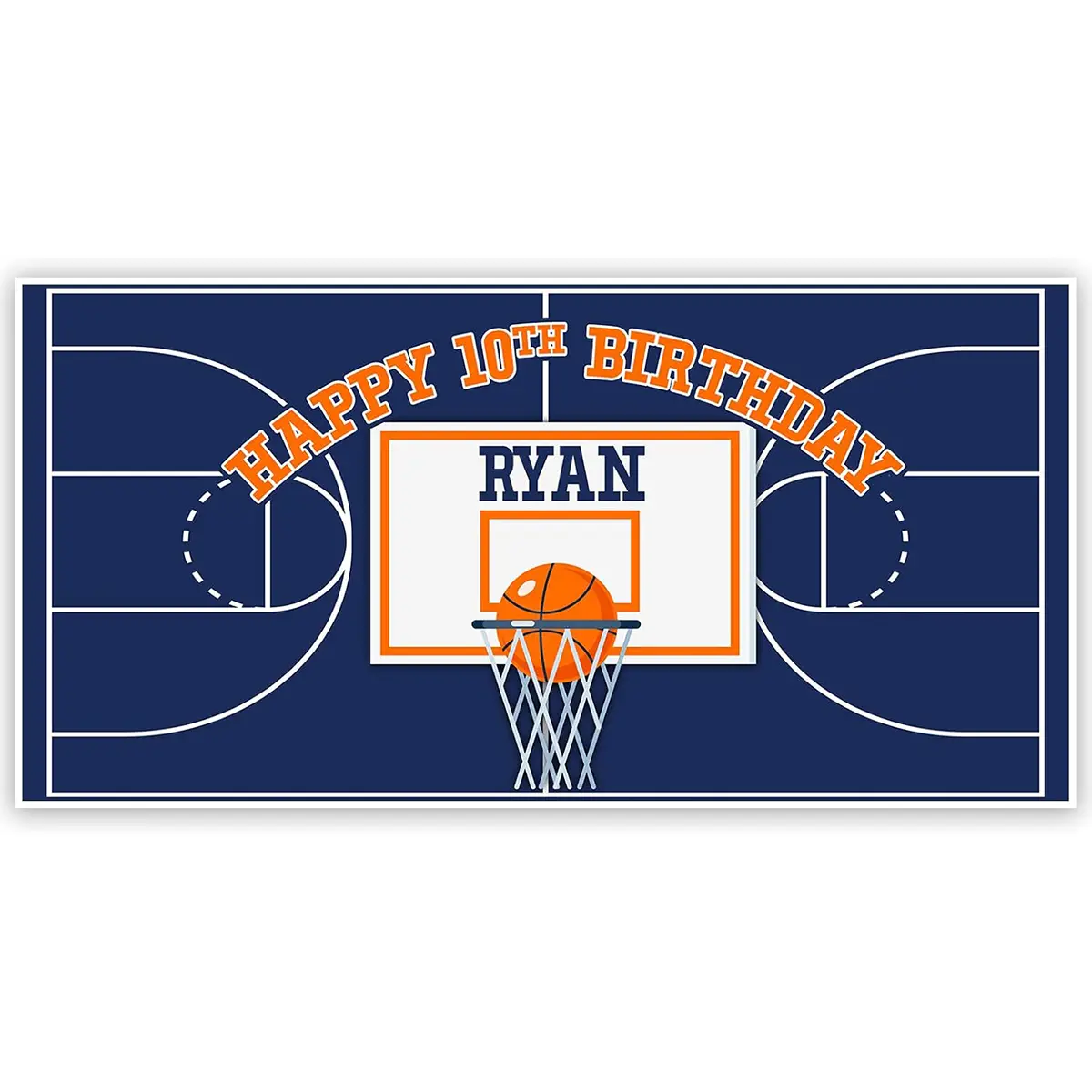 Basketball Personalized Birthday Banner