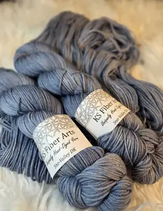 KS Fiber Arts Hand Dyed Favorite Jeans Colorway DK Light Worsted Weight Superwash Merino Wool Nylon Blend Yarn 75% Wool 15% Nylon 245 Yards per Skein