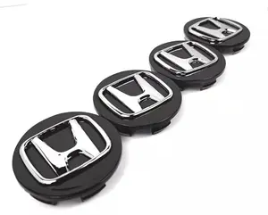 Chrome on Black Embossed Chrome HONDA Set Of 4 Wheel Center Caps 69MM Chrome on Black Embossed Chrome HONDA Set Of 4 Wheel Center Caps 69MM