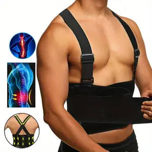 Men'S and Women'S Heavy-Duty Weightlifting Support Belt - Black Spandex Back and Waist Support with Adjustable Straps for Exercise Support | Adjustable Strap Belt | Stretchable Fabric