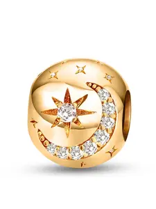 1Pc New Design Shining Star and Moon Beaded Charm DIY Jewelry Making Kit for Bracelet Creative Craft Material Holiday Gift Pendant Women Birthday Gift Daily Wear Accessories Bangle Charms