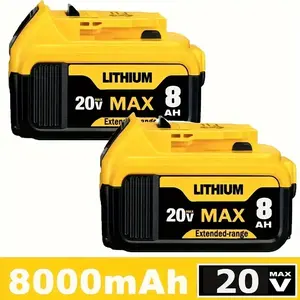 2/4/pack 8.0ah lithium ion replacement battery for Dewalt 20V Max XR DCB200 DCB208 DCB High capacity Long lasting Flexible Compact Perfect power tool