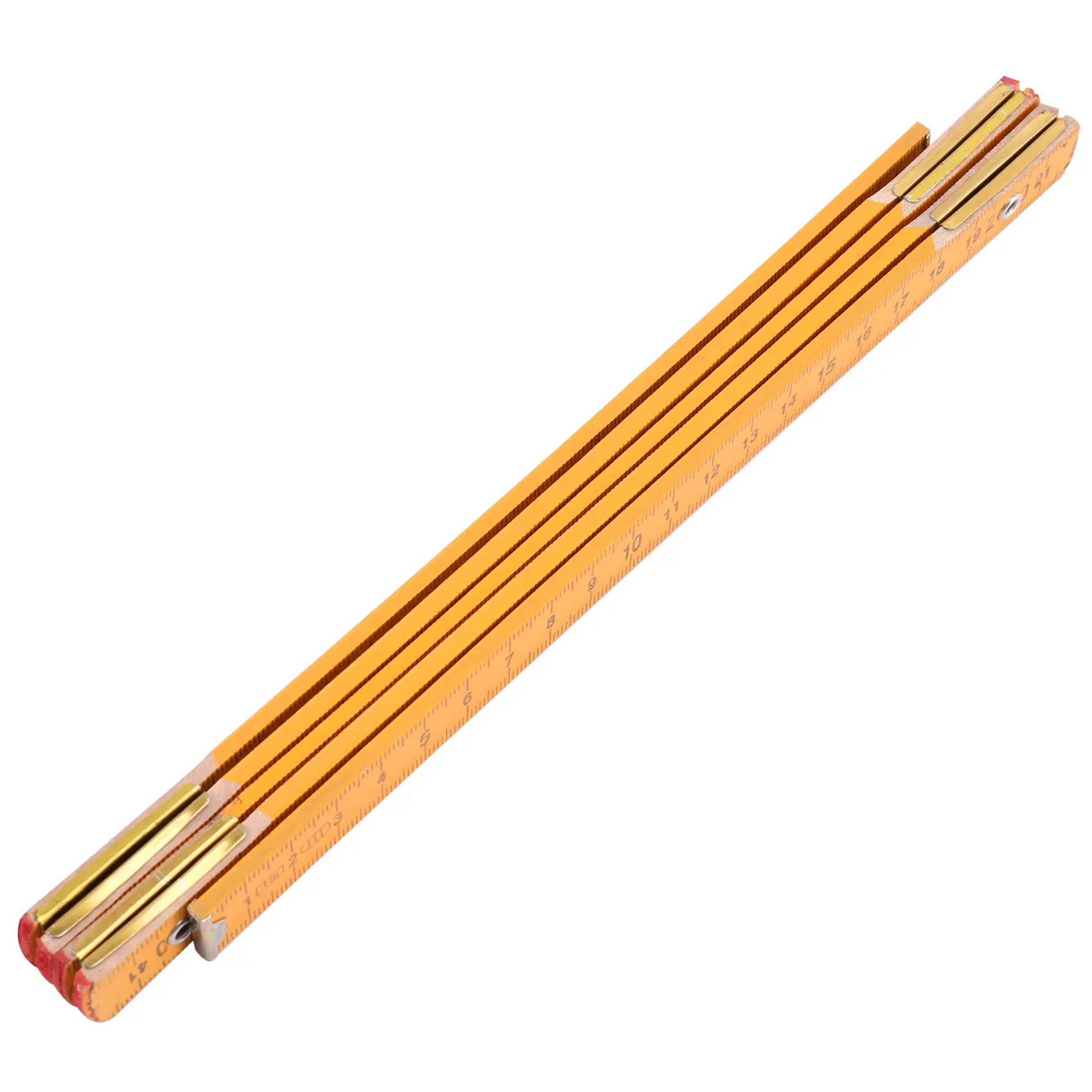 Portable Wood Folding Ruler Measuring Instrument - 100cm/39-in, Steel Hinge, Classic Yellow Design, Black Markings, Foldable for Easy Carrying, Ideal for Rowers