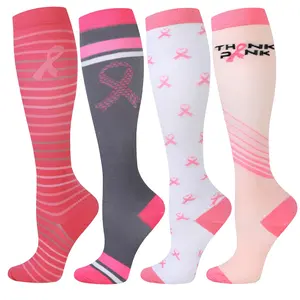 ISUNIE Plus Size Compression Socks 4 Pairs, 15–20 mmHg Wide Calf Knee High Socks for Women & men, Soft Breathable Support Socks for Nursing, Running, Travel, Work, Daily Wear & All-Day Comfort