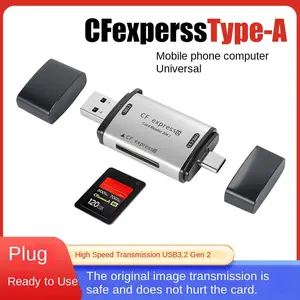 Cfexpress Typea Card Reader USB/Type-C 3.2, High-Speed 10gbps Transfer, Compatible with Computers and Phones, Professional Cfa Dual-In-One