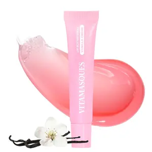 Vitamasques Lip Butter Balm Vanilla Creme, Korean Lip Balm - Peptide Lip Treatment - Lip Balm Hydrating - Light Tinted Lip balm - Made in Korea - 0.33 fl.oz