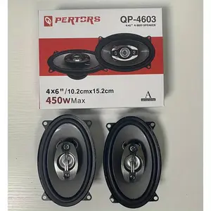 2pcs 4X6 Inch (2X450W) 900W 4-Way Car Hi-Fi Coaxial Speaker Door Audio Full Range Speaker 5.2 Surround Sound, Shockproof, Button Control, Mono Audio Output, Flush Mount- Black