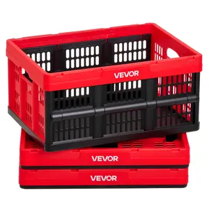 【Summervibes】VEVOR Plastic Collapsible Storage Bins, 3-Pack 32L Stackable Folding Crates with Handles, 26 lbs Capacity Per Bin, Heavy-Duty Space-Saving Organiser Boxes for Home Organization