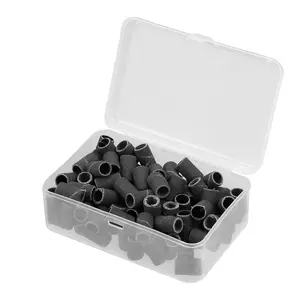 VOCOSTE 100 Pieces 240 Grit Sanding Bands Set with Free Box, Drum Sander Sanding Sleeves for Nail Sanding Tools Black