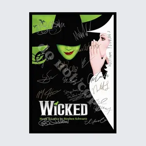 WICKED MUSICAL CAST SIGNED AUTOGRAPH POSTER PRINT