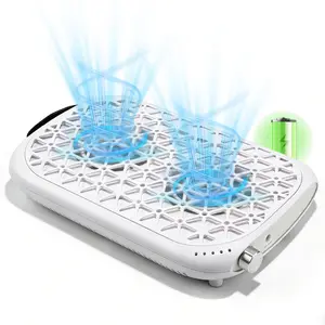 Cordless Dual Turbine Nail Dust Collector Nail Tech, 2000Pa Rechargeable Nail Fan Dust Collector with Dual 12000RPM Motors, Professional Nail Dust Collector Nail Tech for Acrylic & Gel