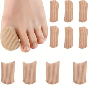 10Pcs/Set Toe Caps Closed Toe Surface Fabric Sleeve Protectors with Gel Lining,Prevent Pain Relief for Corns,Blisters and Ingrown Toenails (2 Sizes),Christmas Party Gifts,Hand Tools Kits