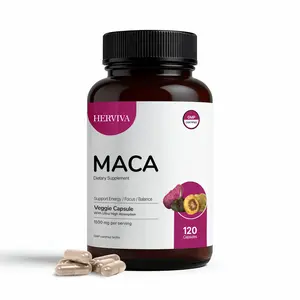 Herviva Maca Root Capsules 1500mg – Organic Vegan Maca for Men & Women | 120 Capsules (60 Servings)