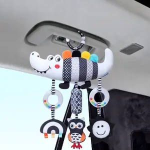 Animal Design Wind Chime Plush Toy, 1 Piece Soft Cloth Hanging Rattle Toy, Rattle Maracas Sensory, Infant Baby Car Seat Toy, Stroller Toy, Carrycot Toy, Bedside Toy
