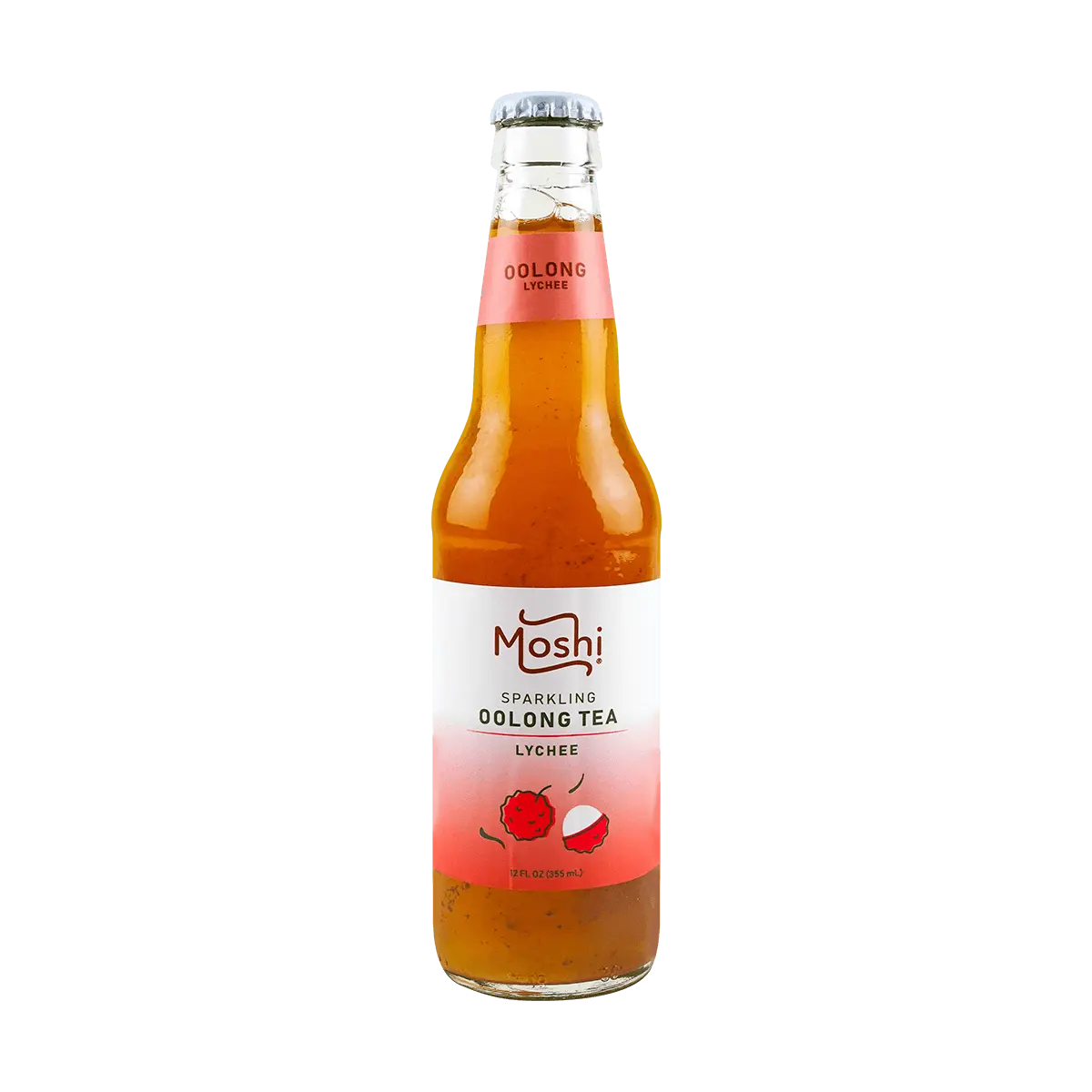 MOSHI Oolong Lychee Sparkling Drink 355ml - Refreshing Fruit Flavored Soda
