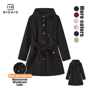 Women's raincoat/windbreaker, striped design, long hooded raincoat, outdoor windproof jacket/windbreaker suitable for hiking, waterproof and lightweight, outdoor hooded windproof jacket, women's waterproof raincoat