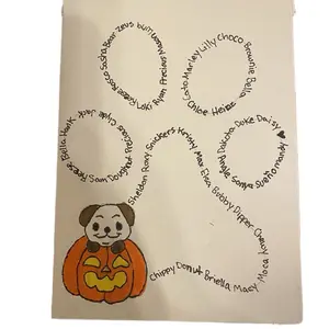 Memorial Dog Canvas with Pumpkin Design and Pet Names Personalized Artwork for Pet Lovers