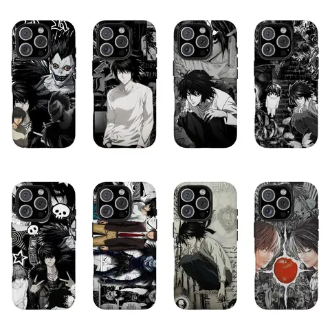 Japanese Anime Death Note Cellphone Casing Cover - Shockproof Transparent Soft Back Accessory, Precise Cutouts, Handheld Device Protection, Compatible with iPhone 16,16 Plus,15,14,13 Pro,12,11 Pro Max,X,XR,XS Max,8,7 Plus