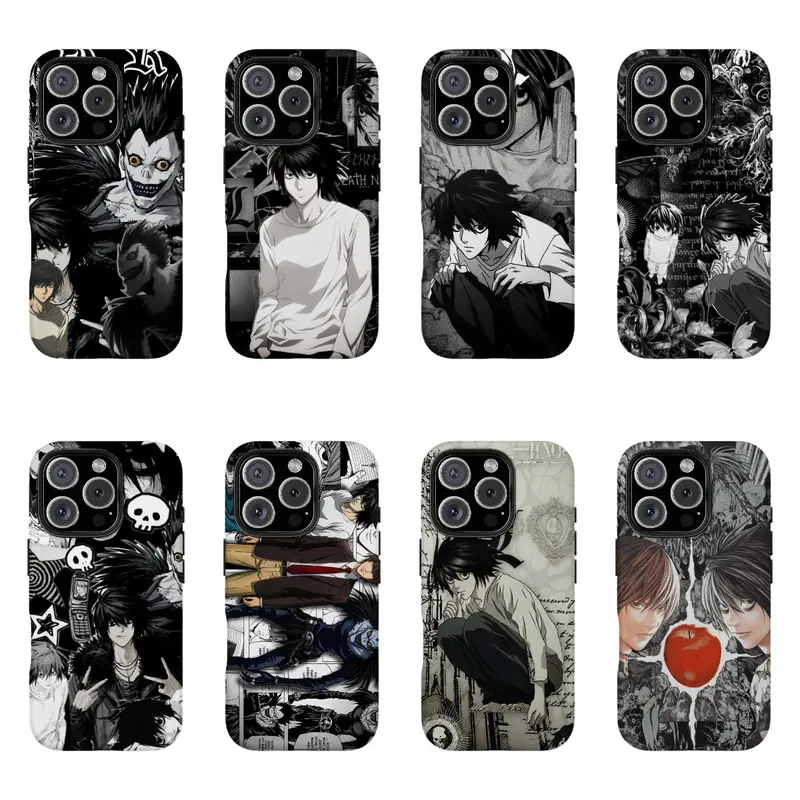 Japanese Anime Death Note Cellphone Casing Cover - Shockproof Transparent Soft Back Accessory, Precise Cutouts, Handheld Device Protection, Compatible with iPhone 16,16 Plus,15,14,13 Pro,12,11 Pro Max,X,XR,XS Max,8,7 Plus