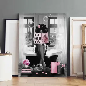 Fashionable Waterproof HD Canvas Art Print with Solid Wood Frame - Decorative Wooden Wall-Mounted Frame Set, Ideal for Living Room Bedroom Home Decor, Decorative Wooden Prints