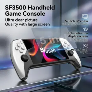 Sf3500 Large Screen Arcade Handheld Console, 5 Inch IPS HD Display, Dual Player Battle, TV Compatible, Classic Games, Home, Dorm, Party, Portable