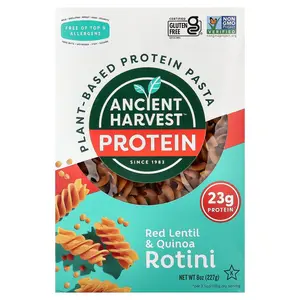 Ancient Harvest Plant-Based Protein Pasta, Red Lentil & Quinoa Rotini, 8 oz (227g)