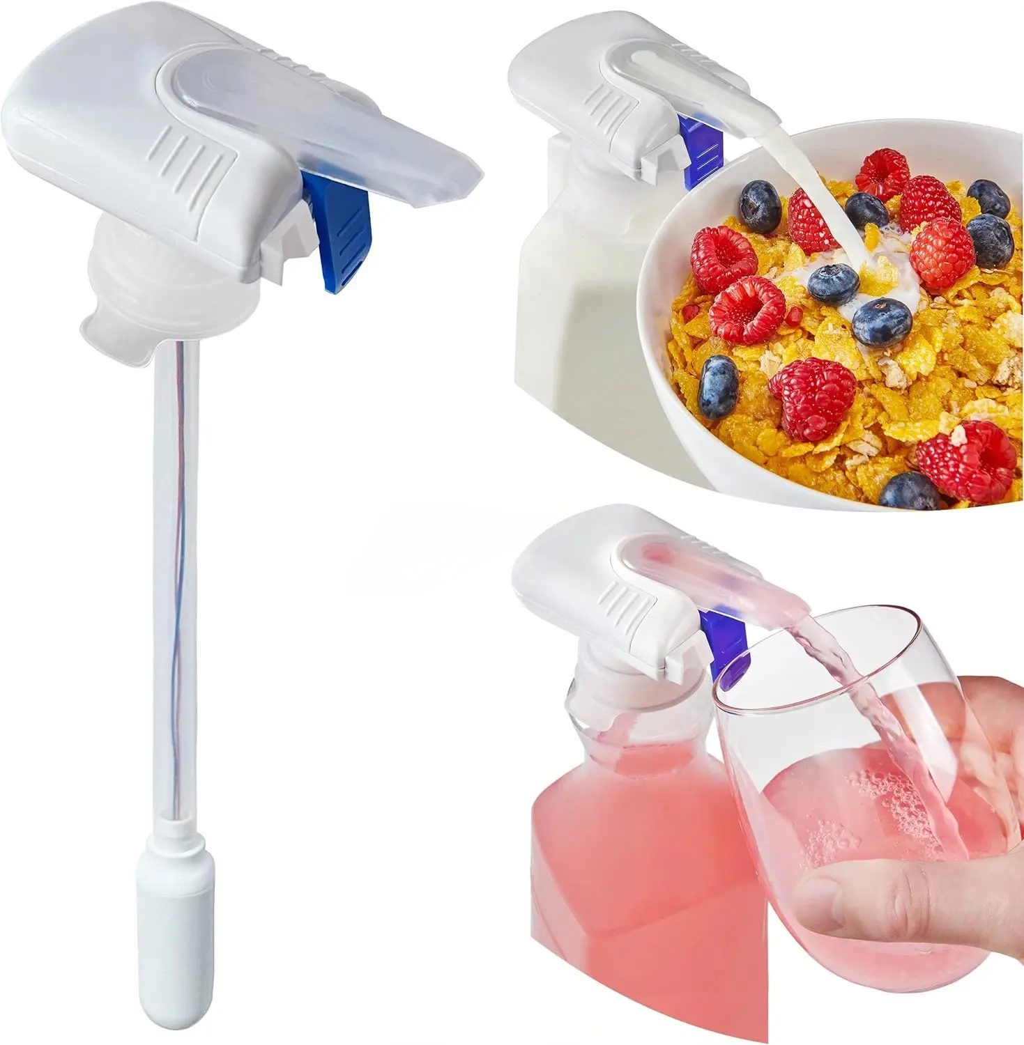 【Memorial Day】Automatic Drink Dispenser for Fridge Milk Dispenser One-Handed Operation No Spill Milk Dispenser Pump for Gallon Jugs, Water & Juice, Fits Most Bottles Suitable For Party Kitchen Feast Outdoor Activities USB Rechargeable Design