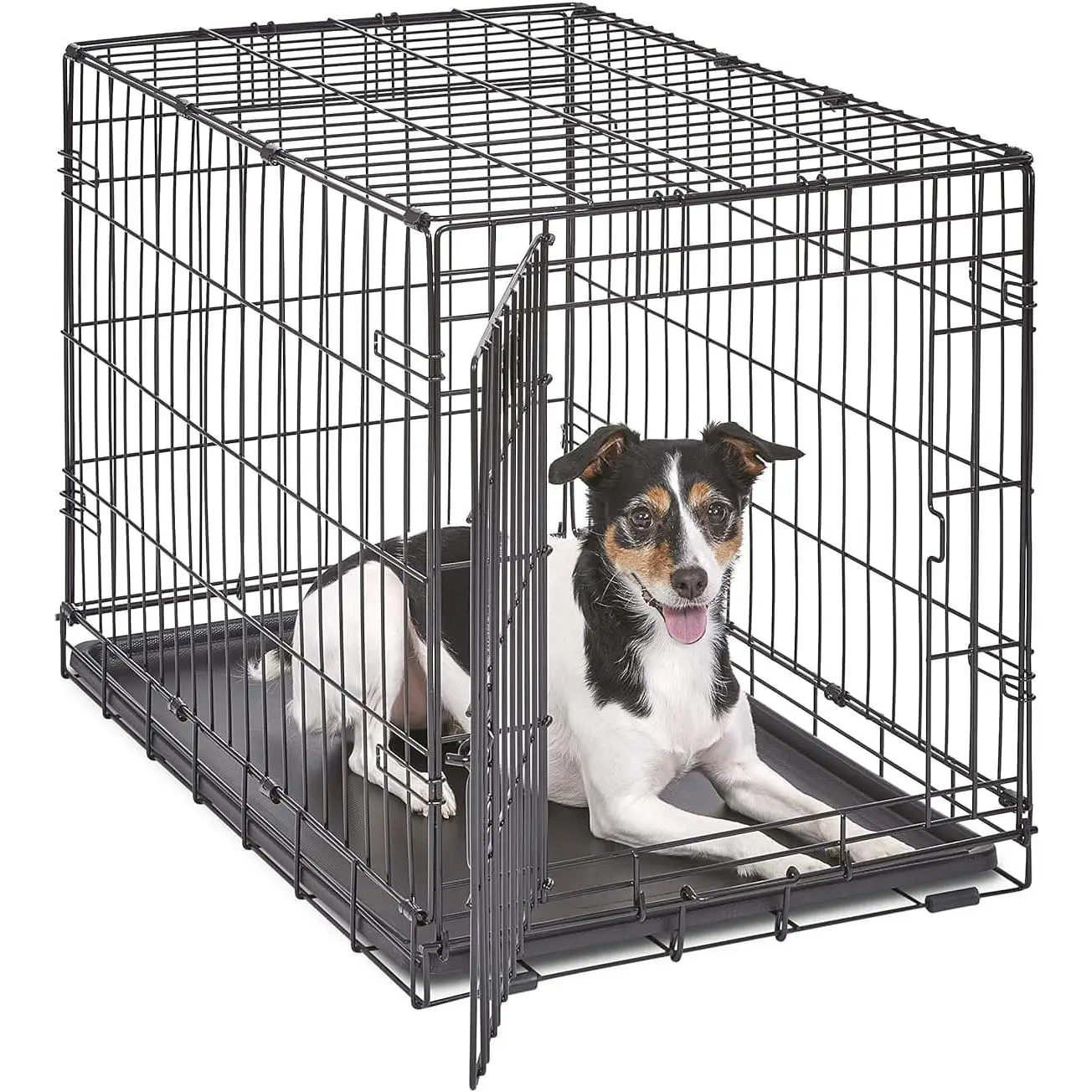 MidWest Homes for Pets Newly Enhanced Single & Double Door iCrate Dog Crate, Includes Leak-Proof Pan, Floor Protecting Feet, Divider Panel & New Patented Features